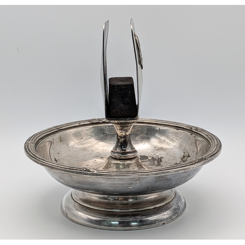 533 - WW2 German Silver-Plated Desk Top Match Box Holder & Ashtray with Heer (Army) Eagle.