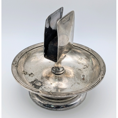 533 - WW2 German Silver-Plated Desk Top Match Box Holder & Ashtray with Heer (Army) Eagle.