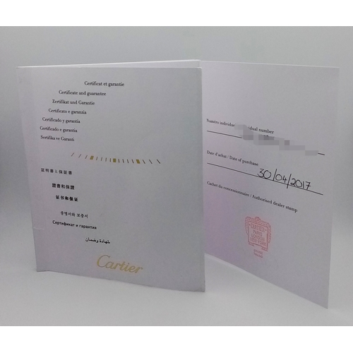 60 - A Cartier Santos 100 Diamond Encrusted Automatic Watch. Pink leather strap with fold-over clasp. Dia... 