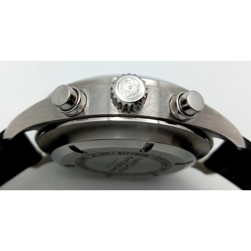 536 - An IWC Pilot's Double Chronograph Automatic Gents Watch. Limited edition 21/50. Black leather strap.... 