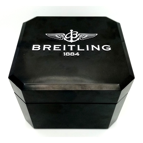 1177 - A Vintage Breitling Top Time Gents Chronograph Watch. Black leather strap. Gilded case - 39mm. Silve... 