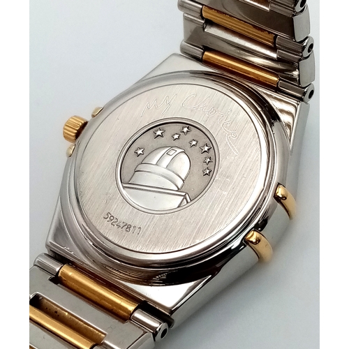 1184 - A Bi-Metal Omega Constellation Quartz Ladies Watch. Gold and stainless steel bracelet and case - 26m... 