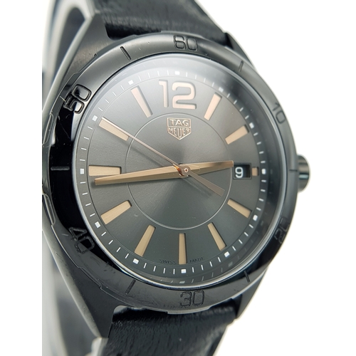 1198 - A Tag Heuer Formula 1 Quartz Ladies Watch. Model WBJ1314. Black leather strap. PVD case - 36mm. Blac... 