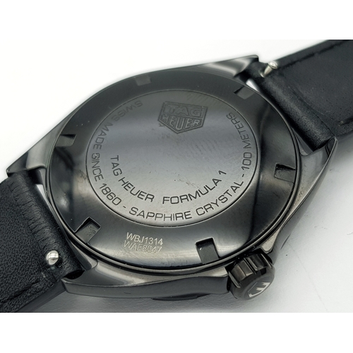 1198 - A Tag Heuer Formula 1 Quartz Ladies Watch. Model WBJ1314. Black leather strap. PVD case - 36mm. Blac... 