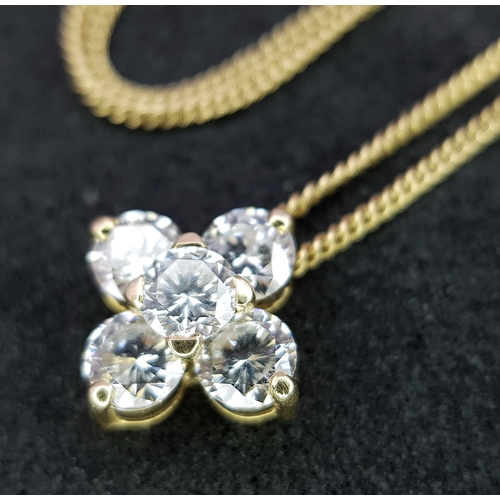 1158 - A Beautiful 1ctw round Brilliant Cut Diamond Cross Pendant on an 18K Yellow Gold Chain necklace. Fiv... 