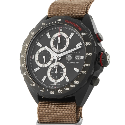 1159 - A Tag Heuer Formula 1 Chronograph Black PVD Steel Watch. Calibre 16 CAZ2011.FT8024. 44mm case has a ... 