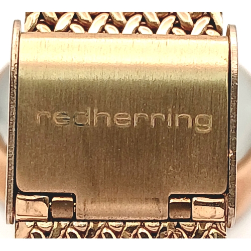1064 - A PAIR OF LADIES WRISTWATCHES. A RED HERRING, ROSE GOLD TONE, MESH BRACELET WATCH AND A LAURA ASHLEY... 
