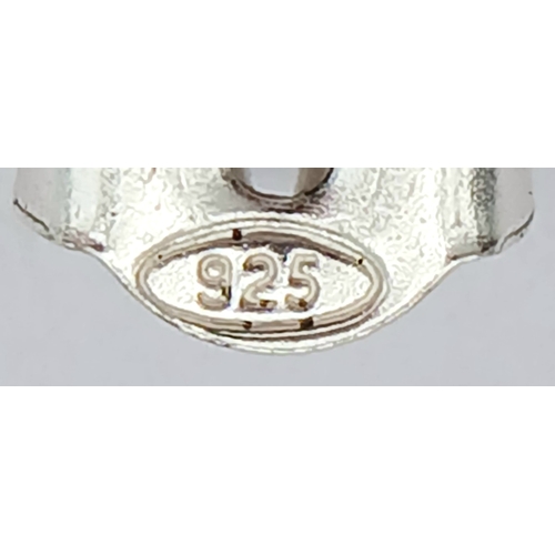 1182 - A SELECTION OF 3 PAIRS OF, STERLING SILVER HOOP EARRINGS. 2 PAIRS ARE STONE SET. TOTAL WEIGHT 4.3G. ... 