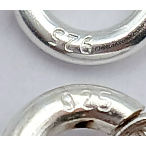 1196 - A PAIR OF STERLING SILVER NECKLACES WITH INITIAL N PENDANTS. ONE IS STONE SET. TOTAL WEIGHT 2.7G. A/... 