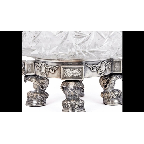 1666 - BOLIN, RUSSIA, CIRCA 1900: AN IMPRESSIVE SILVER AND CUT GLASS PUNCH BOWLthe large and impressive pun... 