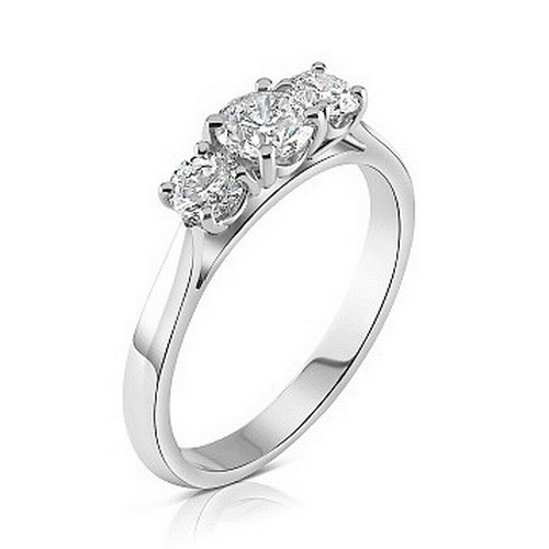 160 - An 18K Yellow and White Gold Three Stone Graduated Diamond Ring. 0.50ctw. Size M. 3g total weight. R... 