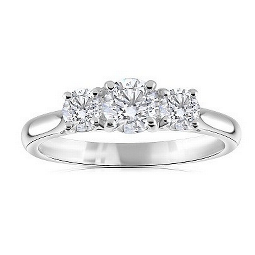 160 - An 18K Yellow and White Gold Three Stone Graduated Diamond Ring. 0.50ctw. Size M. 3g total weight. R... 
