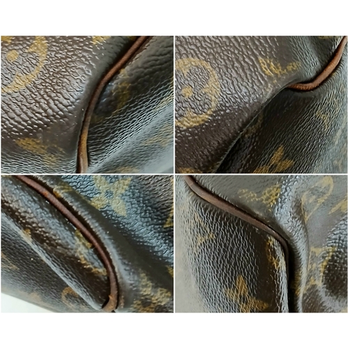 138 - A Brown Louis Vuitton Monogram Keepall 60 Travel Bag. Brown monogram coated canvas exterior with vac... 