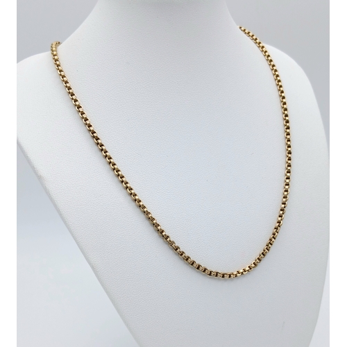 141 - A 9K Yellow Gold (tests as) Belcher Link Chain/Necklace. 40cm. 7.56g.