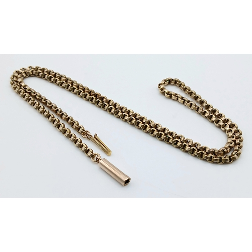 141 - A 9K Yellow Gold (tests as) Belcher Link Chain/Necklace. 40cm. 7.56g.