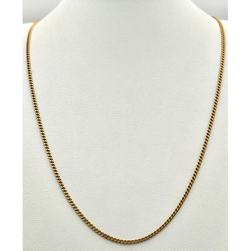 144 - An 18K Yellow Gold Belcher Link Chain/Necklace. 52cm. 5.93g.