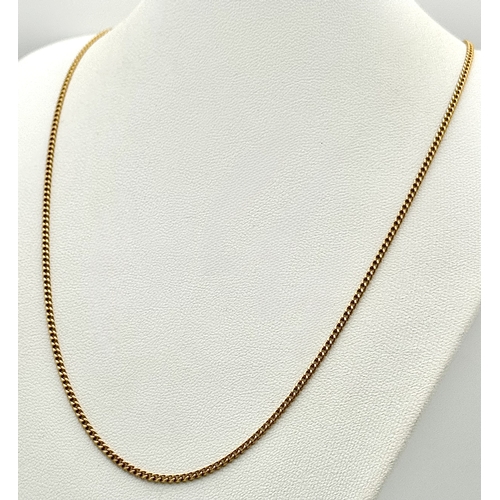 144 - An 18K Yellow Gold Belcher Link Chain/Necklace. 52cm. 5.93g.
