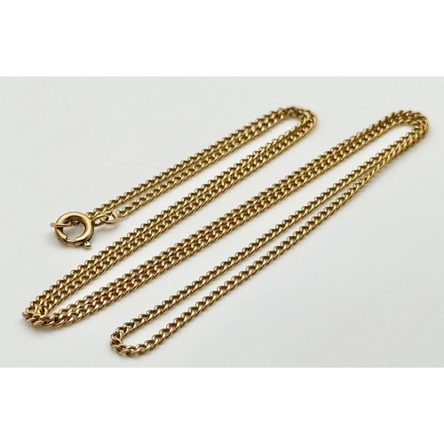 144 - An 18K Yellow Gold Belcher Link Chain/Necklace. 52cm. 5.93g.