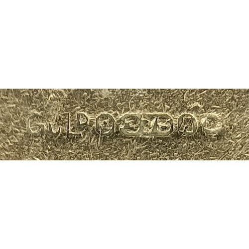 154 - Vintage 9 CARAT GOLD,  TEN SHILLING NOTE, GOLD CASED CHARM. Full UK hallmark. 2.7 Grams Gross.
