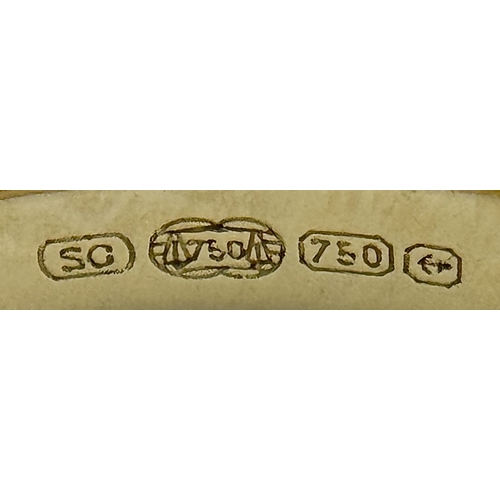 34 - AN 18K YELLOW GOLD, DIAMOND SET, HALF ETERNITY RING. 0.70CTW. 3.9G, SIZE M. SC 1077