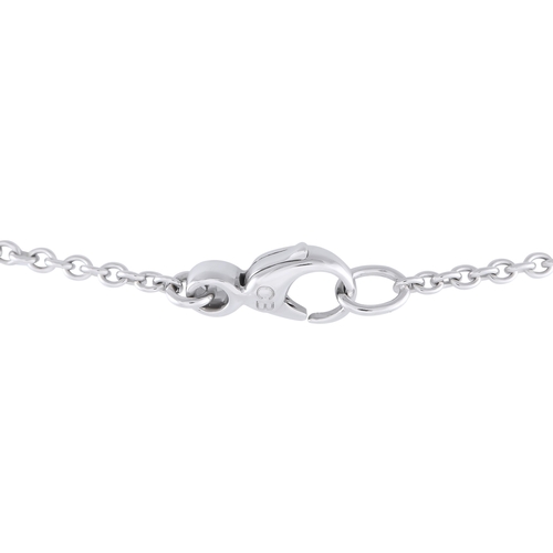 150 - A Bucherer 18K White Gold 2.20ct Diamond, Sapphire and Tsavorite Butterfly Necklace. Ornately detail... 