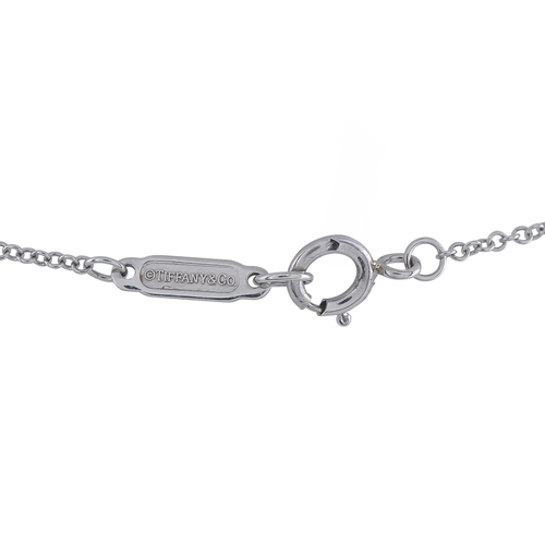 155 - A Tiffany & Co. Paper Flowers Platinum Diamond Pendant Necklace. Set in Platinum, the three-petal fl... 