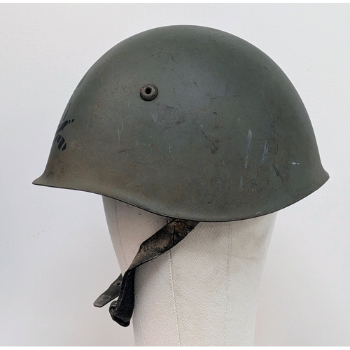 604 - WW2 Italian M33 Helmet with chin strap & liner