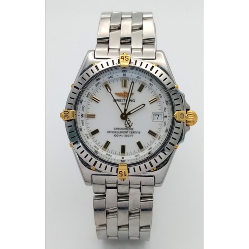 19 - A Breitling Windrider Wings Two-Tone Gents Watch. Model B10350. Stainless steel bracelet and case - ... 