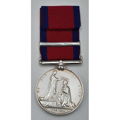 199 - A Military General Service Medal 1848 to the 1st Staffordshire Regiment with the three Peninsula War... 