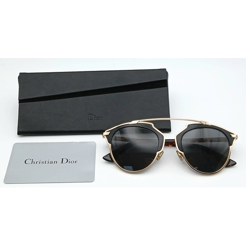 A Pair of Dior So Real Sunglasses. Ruthenium and black frame  display picture 2