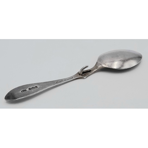 595 - Antique SOLID SILVER HONEY SPOON. Clear Hallmark for Roberts and Belk, Sheffield 1922. Approx 29 Gra... 