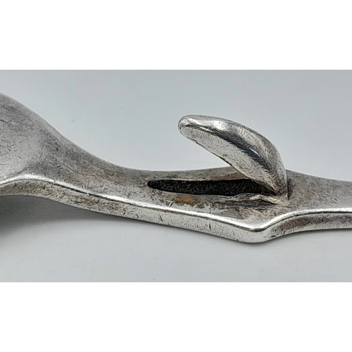 595 - Antique SOLID SILVER HONEY SPOON. Clear Hallmark for Roberts and Belk, Sheffield 1922. Approx 29 Gra... 