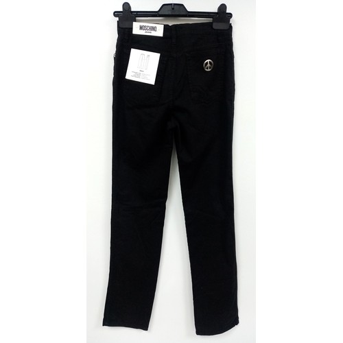 1200 - A Pair of Vintage Moschino Black Jeans. Straight leg. Size 28/UK size 6 - 8. With tags.