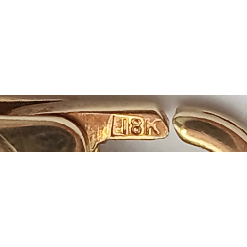 1212 - An 18K Yellow Gold Three Bar Link Curb Chain Bracelet with Lobster Clasp. Hallmarked 18K 750, Total ... 