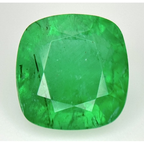 A 5.55ct Cushion-Cut Zambian Natural Emerald Gemstone. Minor oil, exceptional lustre, a rare investment-grade gem. GRS (GemResearch Swisslab, Switzerland) certified under report no. GRS2024-03150.

This emerald radiates with a rich, vibrant green hue — a hallmark of top quality emeralds from Zambia, one of the world’s most respected and prolific sources of fine emeralds. Boasting excellent transparency, strong internal glow and outstanding lustre makes it ideal for bespoke high jewellery or an investment portfolio. Emeralds of this calibre with both size and purity are increasingly scarce, elevating its status as a highly collectible and rare treasure. Ref: BVC 01