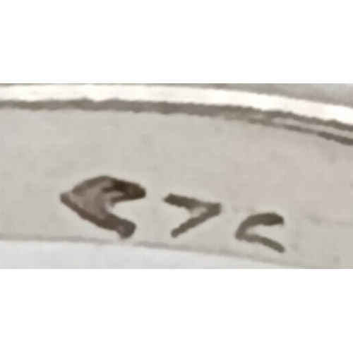 1209 - A 925 Silver Crossover Ring. Leaf form. Size T, 2.16g weight.