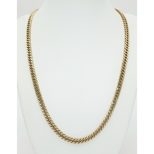 8 - A 9K Yellow Gold Curb Link Chain Necklace. 50cm. 37.3g