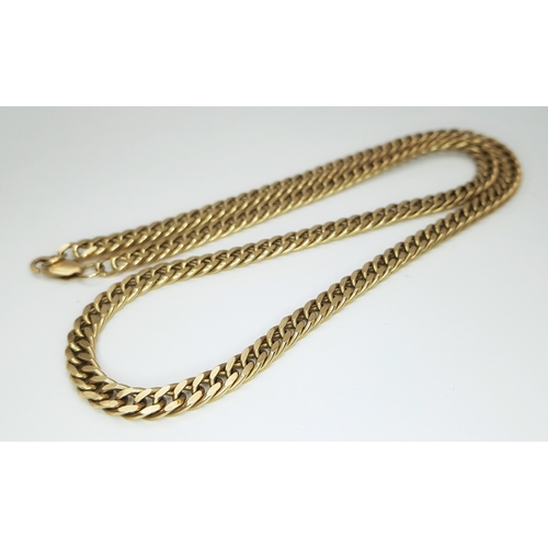 8 - A 9K Yellow Gold Curb Link Chain Necklace. 50cm. 37.3g