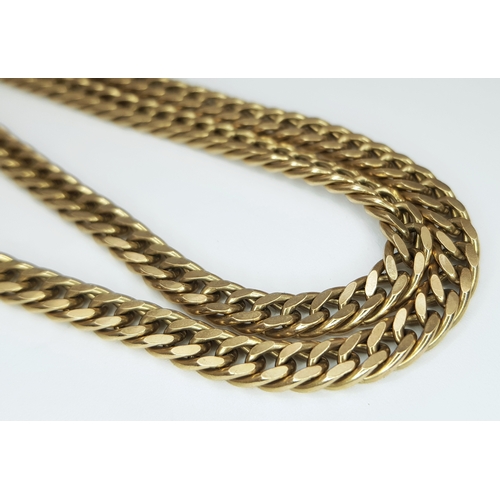 8 - A 9K Yellow Gold Curb Link Chain Necklace. 50cm. 37.3g