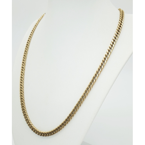 8 - A 9K Yellow Gold Curb Link Chain Necklace. 50cm. 37.3g