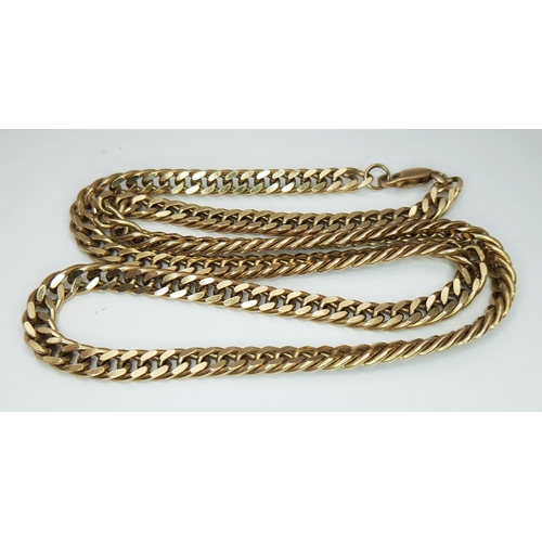 8 - A 9K Yellow Gold Curb Link Chain Necklace. 50cm. 37.3g