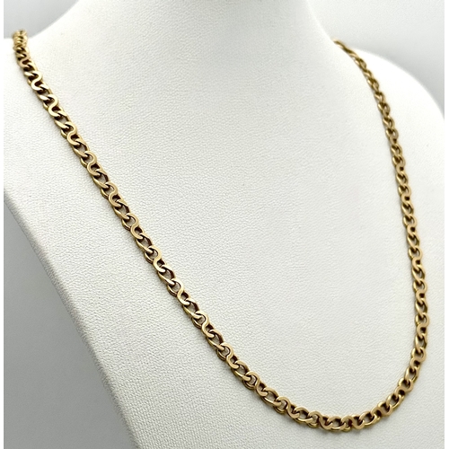 22 - A 9K Yellow Gold Curb Link Chain Necklace. 44cm. 12.75g.