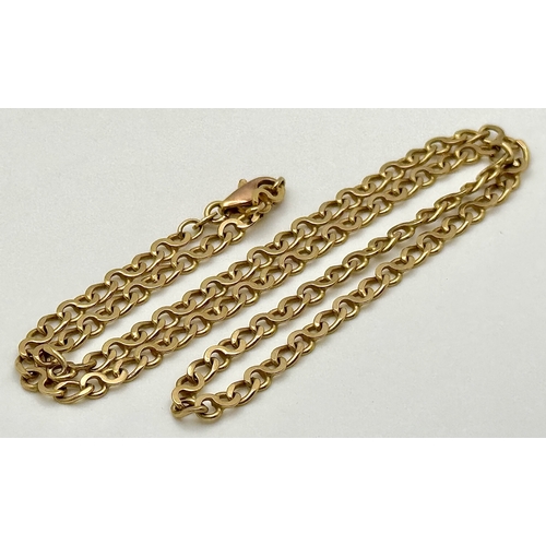 22 - A 9K Yellow Gold Curb Link Chain Necklace. 44cm. 12.75g.