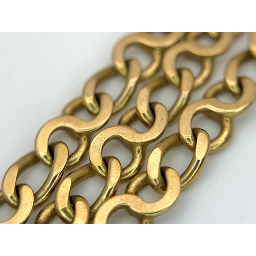 22 - A 9K Yellow Gold Curb Link Chain Necklace. 44cm. 12.75g.