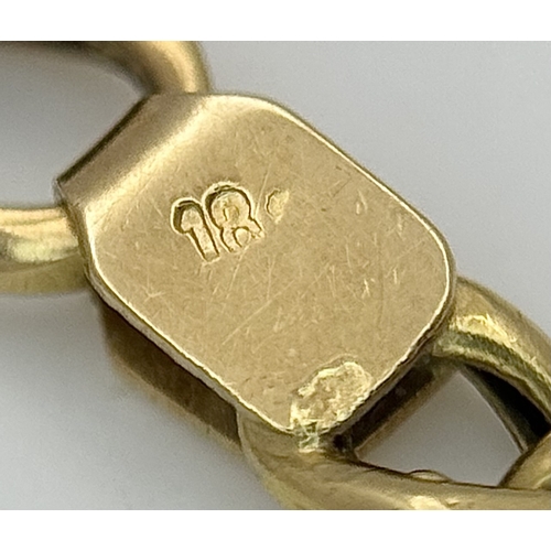 36 - An 18K Yellow and White Gold Fancy Figaro Link Bracelet. 18cm. 5.25g, clasp as found, see photo.