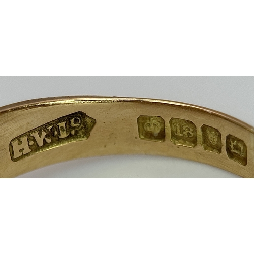 17 - An Antique 18K Yellow Gold and Diamond Lovers Knot Ring. Size M 1/2. 5.46g.
