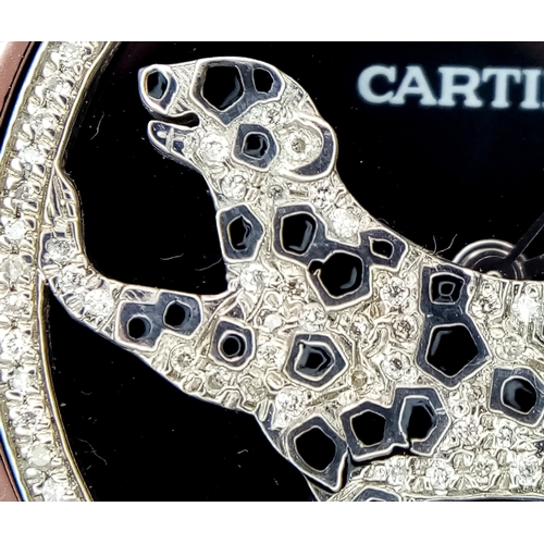 38 - A FABULOUS CARTIER 'Pasha De Cartier' Diamond Automatic Ladies Watch. Stainless steel bracelet and c... 