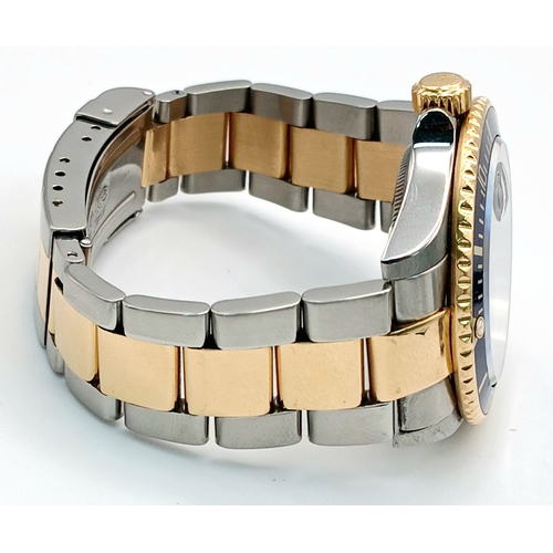 876 - A Classic Rolex Bi-Metal Submariner Automatic Gents Watch. Model 16613. Gold and stainless steel bra... 