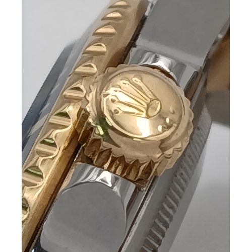 876 - A Classic Rolex Bi-Metal Submariner Automatic Gents Watch. Model 16613. Gold and stainless steel bra... 