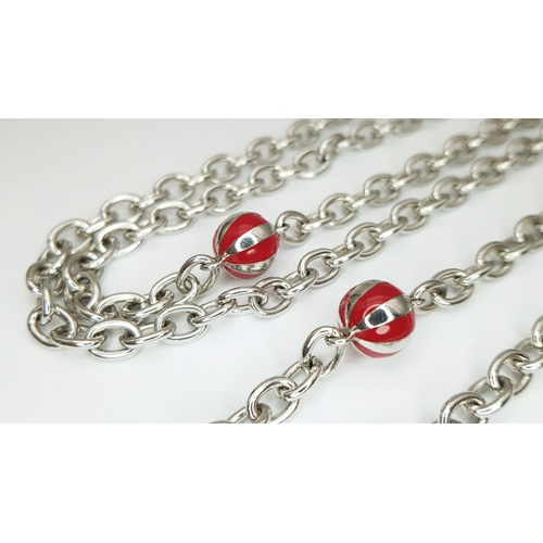 1238 - A Desirable and Scarce Theo Fennell Sterling Silver and Enamel Necklace from the Designers Alias Col... 